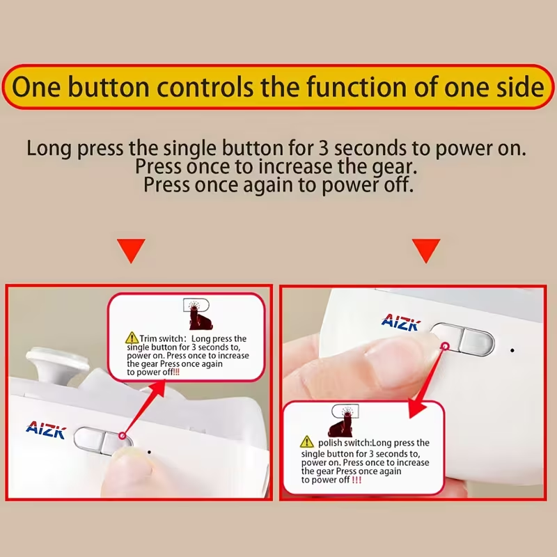 2-in-1 Electric Nail Clipper & Polisher with LED Light - USB Rechargeable Manicure Tool