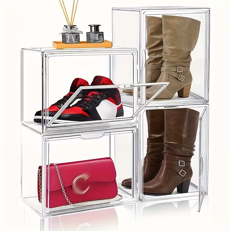 Large Capacity Clear Acrylic Display Cabinet - Multi-Tiered Storage Showcase