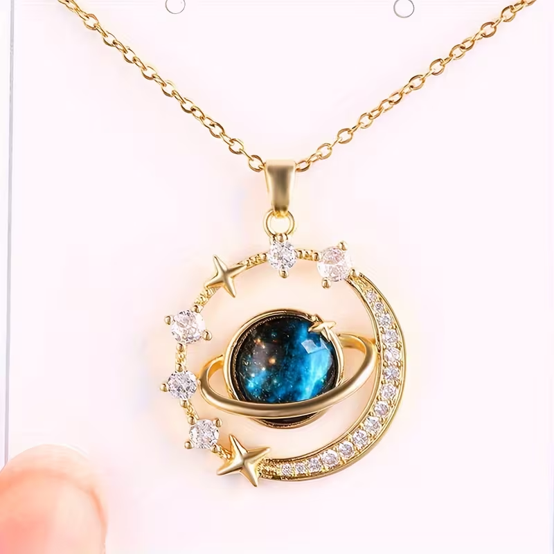 2-Piece Unisex Couple Pendant Necklace Set - 304 Stainless Steel