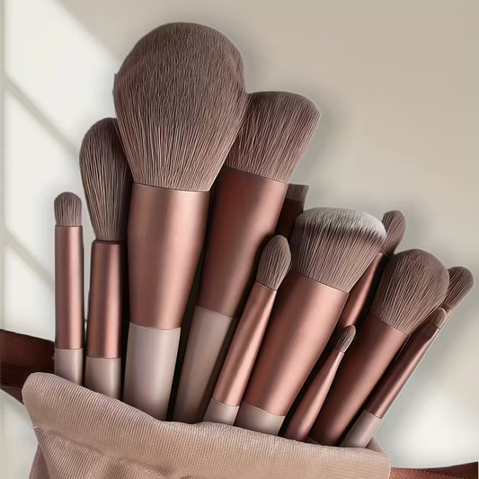 13-Piece Professional Makeup Brush Set - Soft Fur Beauty Brushes