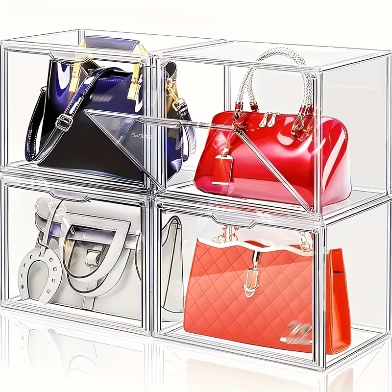 Large Capacity Clear Acrylic Display Cabinet - Multi-Tiered Storage Showcase