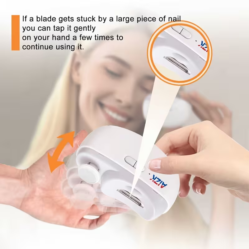 2-in-1 Electric Nail Clipper & Polisher with LED Light - USB Rechargeable Manicure Tool