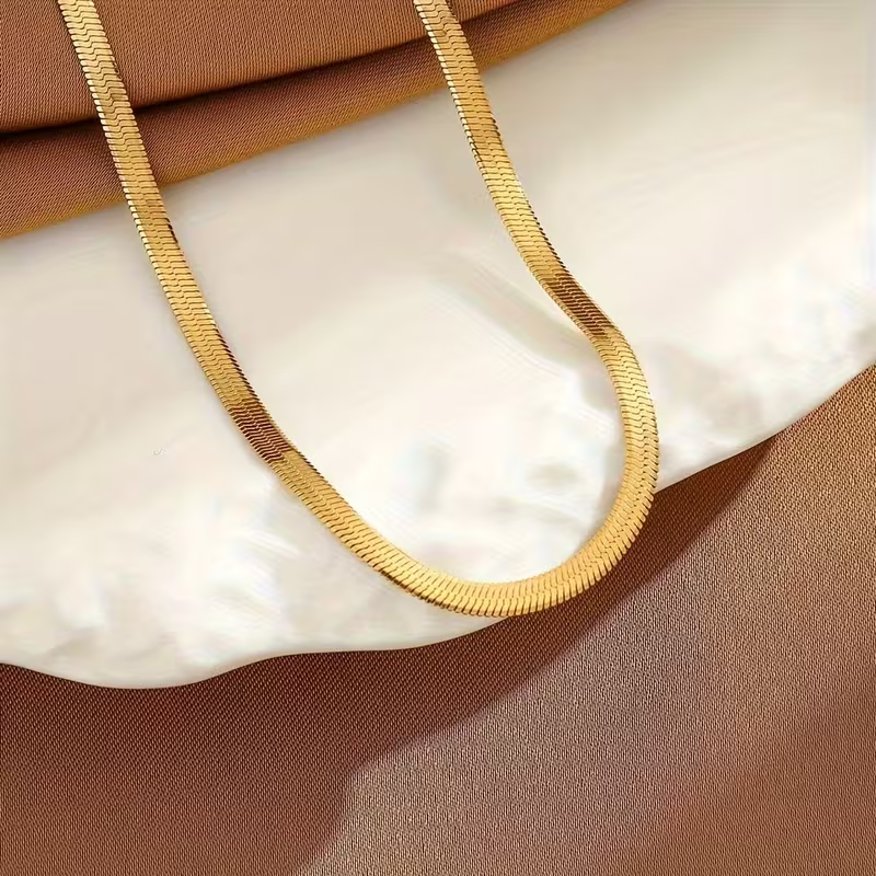 2-Piece Stainless Steel Snake Chain Jewelry Set - Bracelet & Necklace