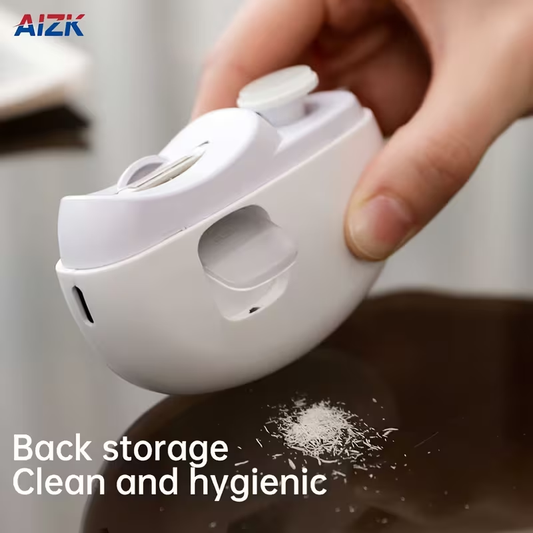 2-in-1 Electric Nail Clipper & Polisher with LED Light - USB Rechargeable Manicure Tool