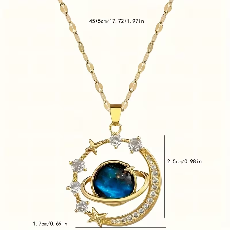 2-Piece Unisex Couple Pendant Necklace Set - 304 Stainless Steel